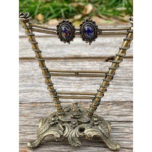 Vintage Native American Dragons Breath Opal Jelly Sterling Earrings